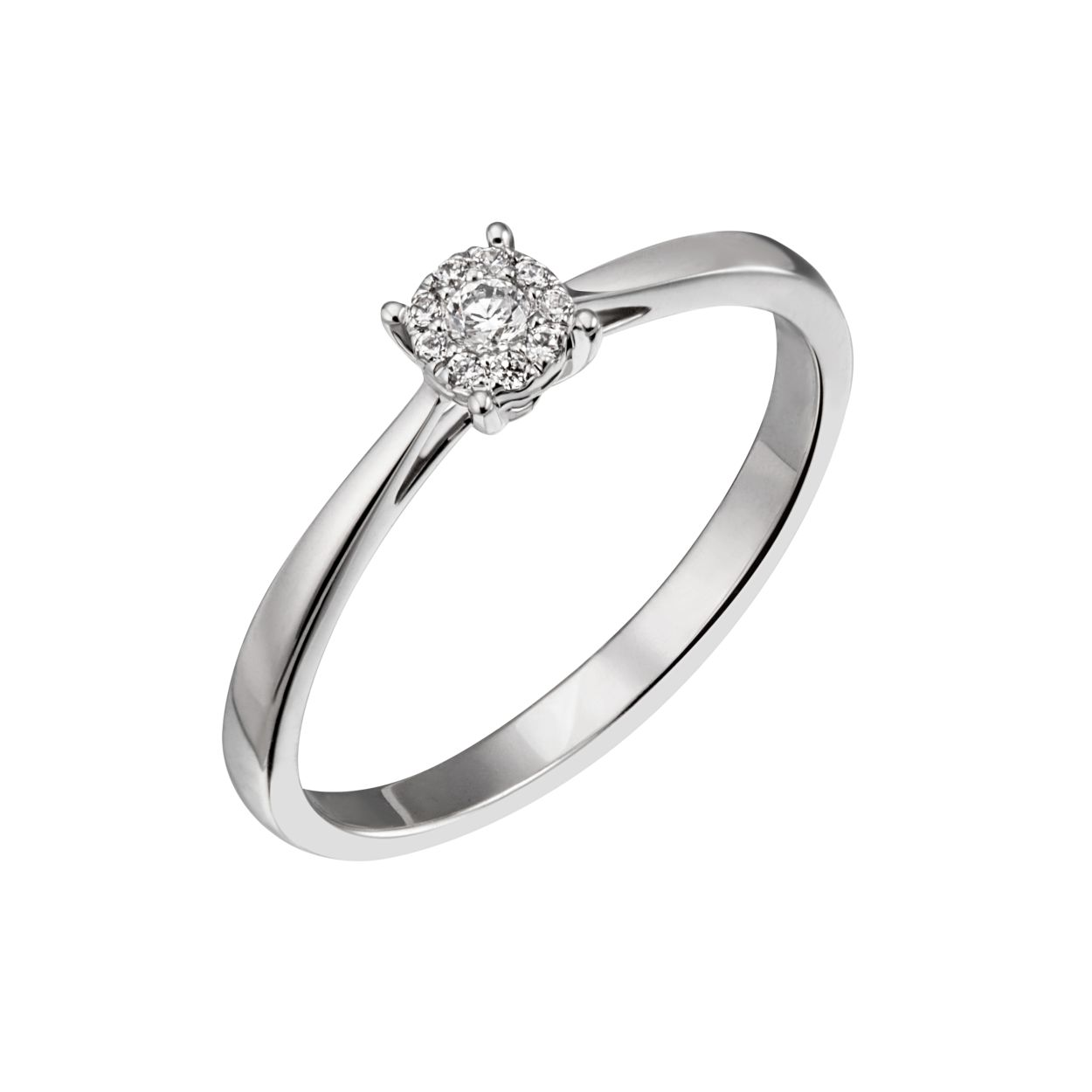 Tragen Sie diesen 585/- Wei&szlig;gold Brillant Ring am Ringfinger f&uuml;r klassische Eleganz oder kombinieren Sie ihn mit dem Trauring Ringe f&uuml;r einen modernen, individuellen Look. 10 Brillanten f&uuml;gen sich zu einer Optik von einem 0,25ct gro&szlig;en Brillanten zusammen.

Ideal f&uuml;r besondere Anl&auml;sse!