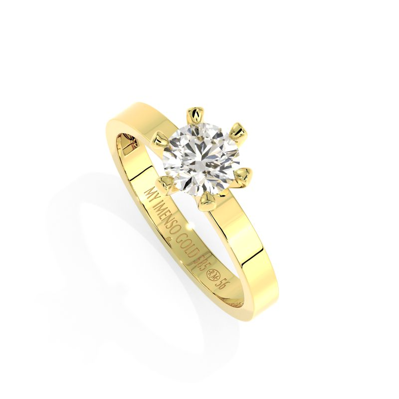 14 krt gouden solitair ring met 0.50 ct. lab grown diamant IGI gecertificeerd.
colour: D-F kleur: VS1 