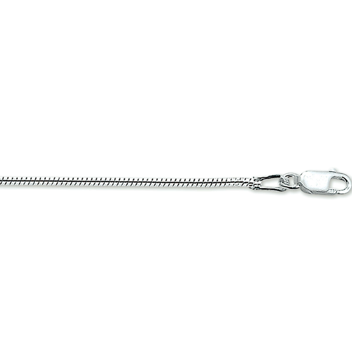 Zilveren slangen collier. De schakelbreedte is 1.4mm.
