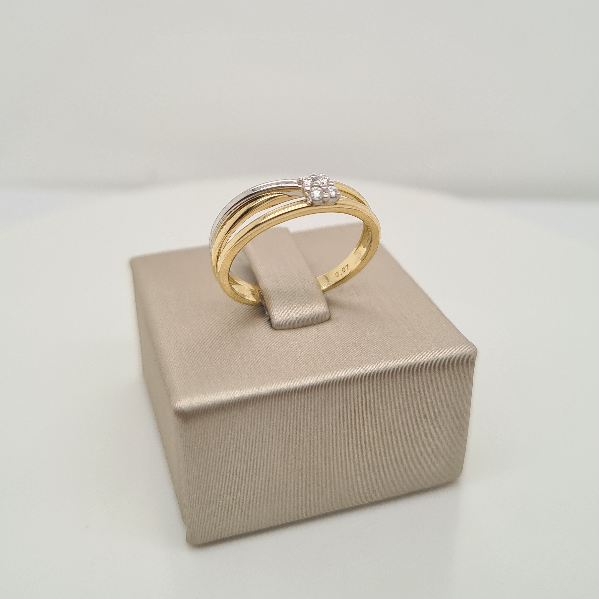 Prachtige 14krt bicolor fantasiering met diamant (0.07ct).
De ring heeft maat 55 (17.5mm). Heeft u een andere maat? Neem dan gerust contact met ons op.