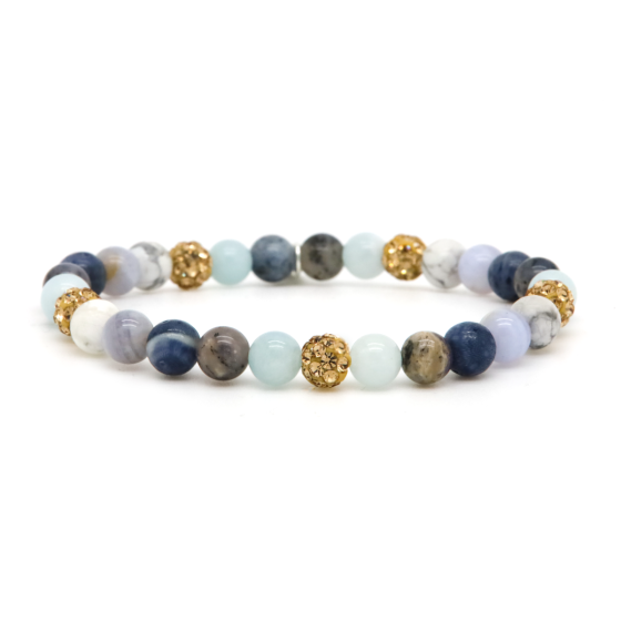 Karma armband, Spiral SELENE XS Elastic (gold crystal)