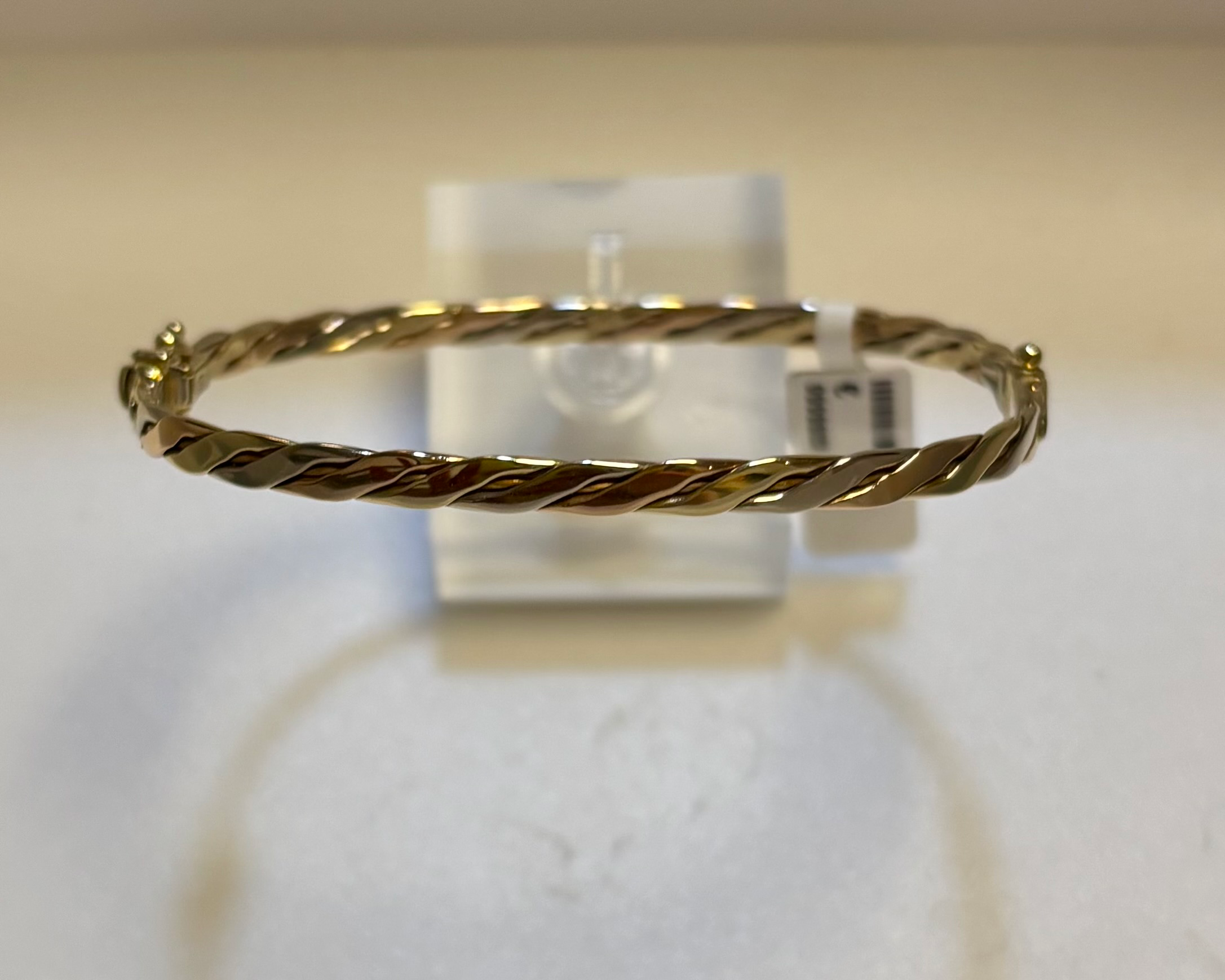 Tricolour bangle ‘gevlochten’ , tv model, scharnier met 2x vh8, 60 mm, 3,8 mm.