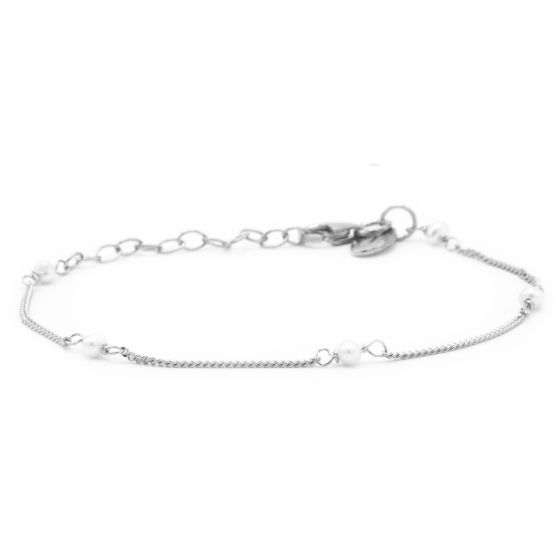zilveren Karma armband, Pearls Silver