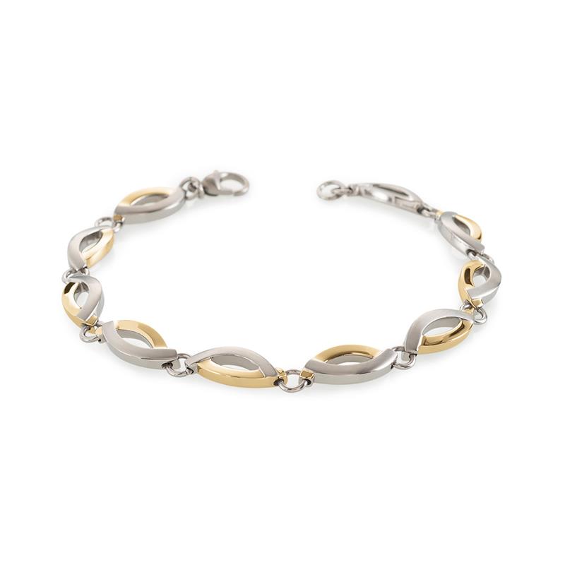  Boccia Titanium armband, bicolor ovale schakels