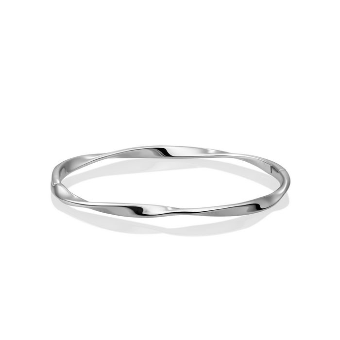 Armband | Fuse Bangle rhodium plated - Zilver - 19cm