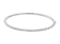 Stalen bangle met zirkonia.
