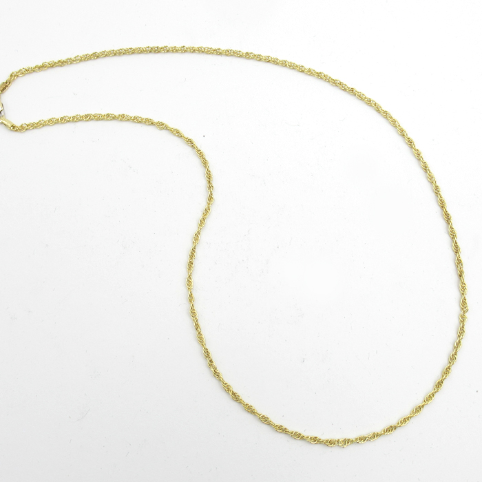 Fjory collier Singapore/koord combischakel 2mm geel 40-SK0245