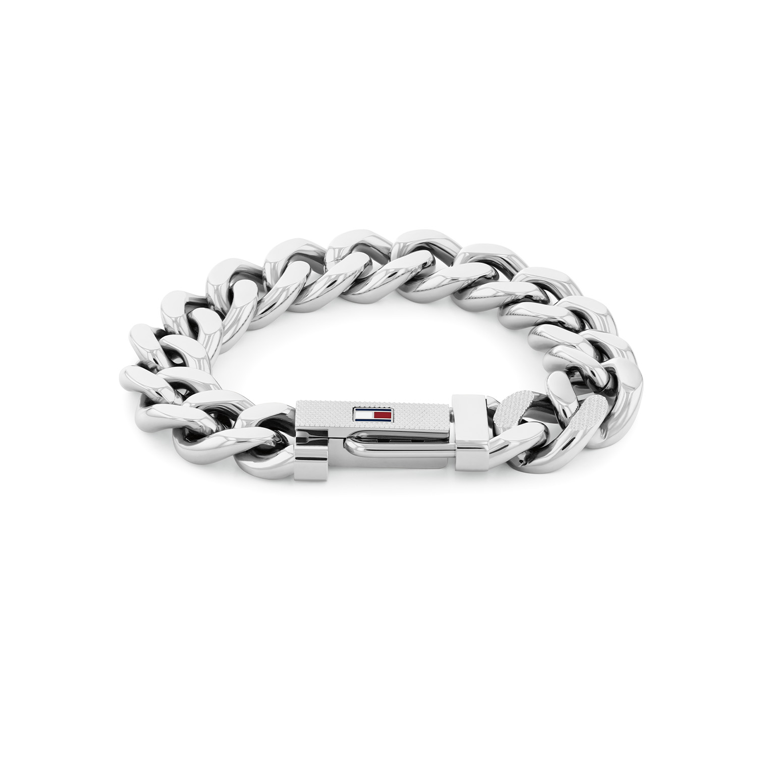 Tommy Hilfiger Jewels TJ2790637 Armband Heren Staal 19cm
Deze armband van Tommy Hilfiger uit de jewelry serie Wild met nr: TJ2790637 is een opvallend model. De stalen heren armband heeft grove gourmet schakels met een opvallende verstelbare sluiting. Op de sluiting is in het relief het Tommy vlaggetje van emaille goed zichtbaar. De armband heeft een lengte van ong. 19cm. Ook leuk te combineren met de bijpassende ketting en andere armbanden en sieraden van Tommy Hilfiger.

Het merk:
Tommy Hilfiger is wereldwijd &eacute;&eacute;n van de grootste designer lifestyle merken en is internationaal bekend om haar classic American cool stijl. De sieraden zijn voor dames en heren met een eigen stijl, die niet bang zijn om dit aan de wereld te laten zien.

Specificaties:
- Schakelarmband
- Materiaal: Staal
- Lengte 19cm
- Heren sieraad