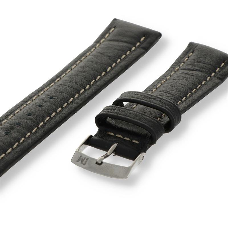 Morellato Horlogeband Kuga Zwart met Wit Stiksel 18mm PMU019KUGA18 
