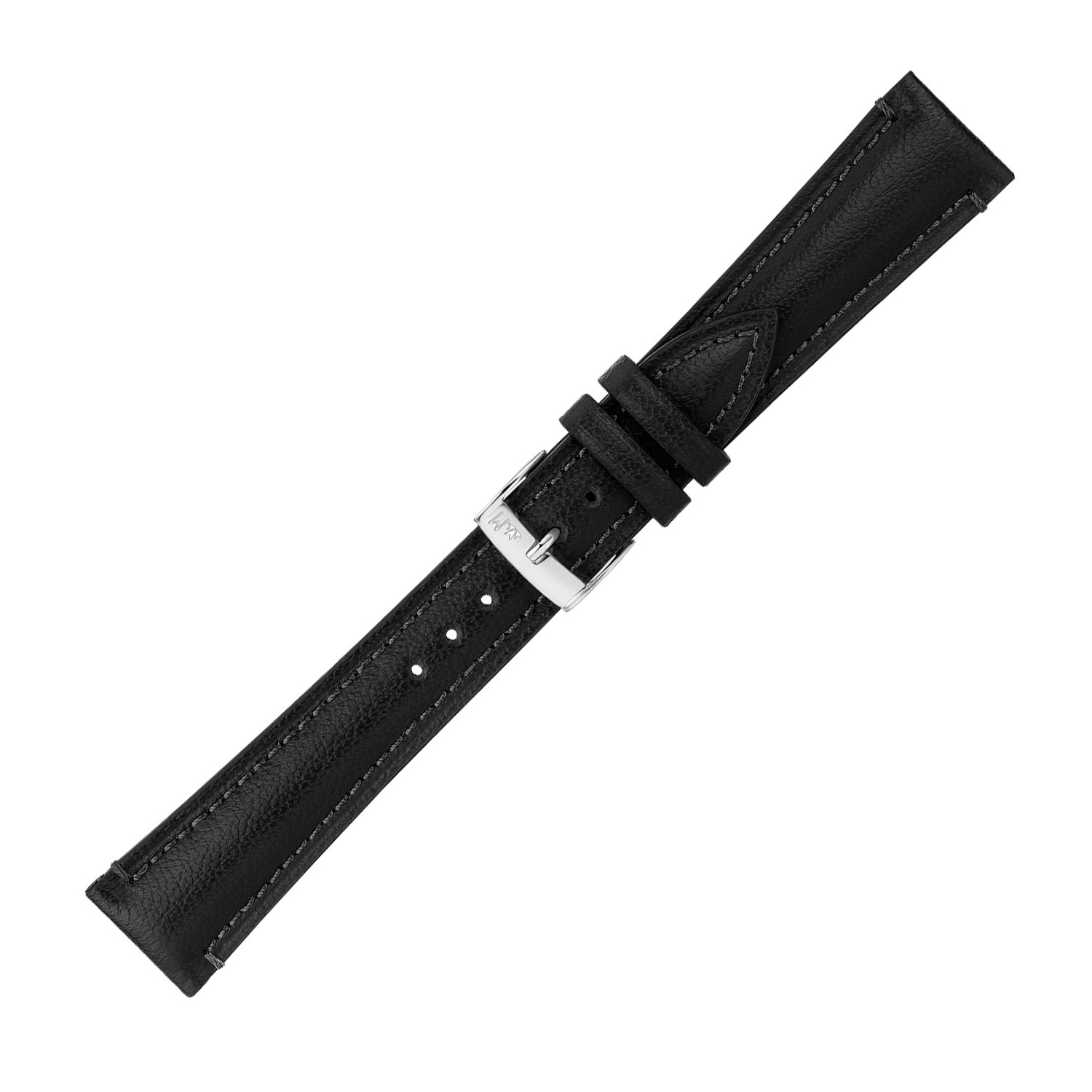 Morellato Horlogeband Tradition Zwart Leer 18mm PMX019TRADITION18