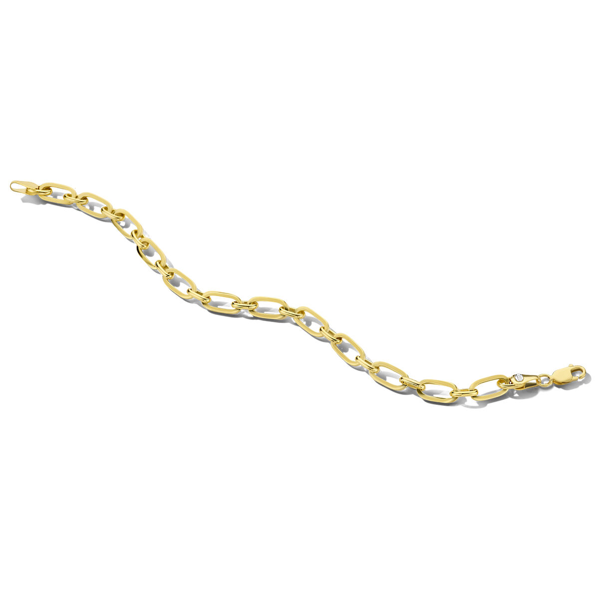 Geelgoud /zilverkern armband anker 5,5 mm 19 cm