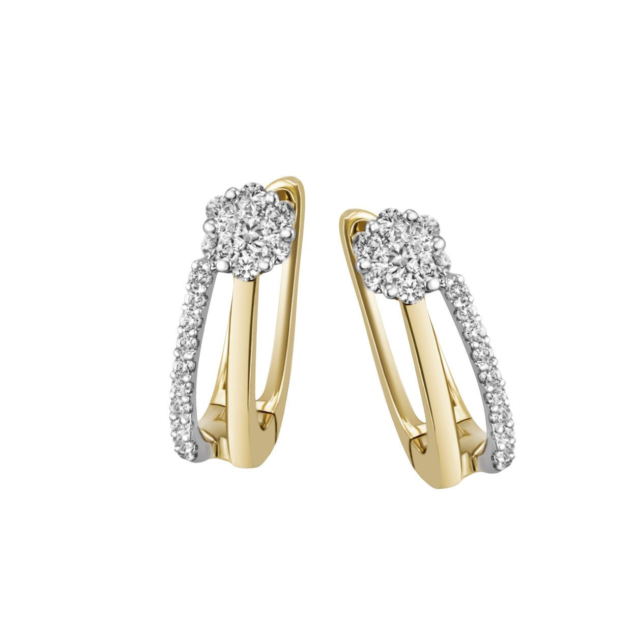 Entdecken sie die eleganten 585/- Gelbgold Creolen-Ohrringe mit insgesammt 34 Brillanten. Diese Schmuckstücke verleihen jedem Outfit einen Hauch von Glamour und sind ideal für besondere Anlässe. Tragen Sie sie mit hochgesteckten Haaren oder einem klassischen Abendkleid, um den funkelnden Glanz zu betonen. Ein Muss für jede Schmucksammlung!