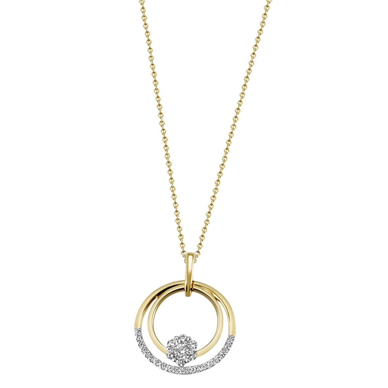 Dieser moderne 585/- Gelbgold Brillantanhänger verleiht jedem Outfit Eleganz und Glanz. 26 Brillanten funkeln um die Wette. Am besten wird er an einer zarten Halskette getragen, die den Fokus auf das exquisite Design des Anhängers lenkt und einen funkelnden Akzent setzt. Perfekt für besondere Anlässe!