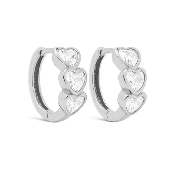 Karma oorringen NOVAL Zirconia Hearts | zilver | 18mm | H655S