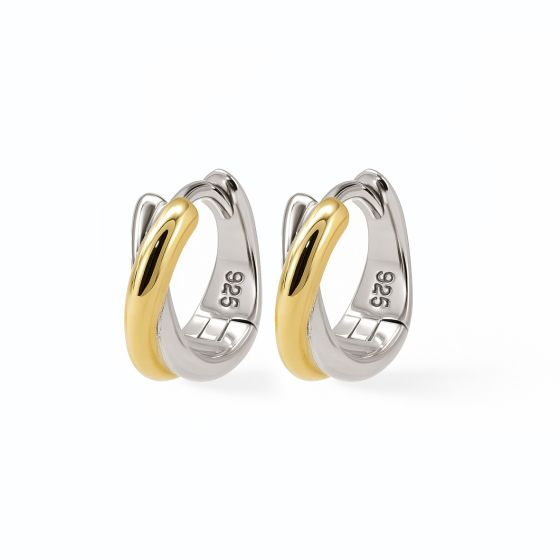 Karma oorringen ESMEY Duo Colour | zilver/zilver verguld | 13mm | H664GS