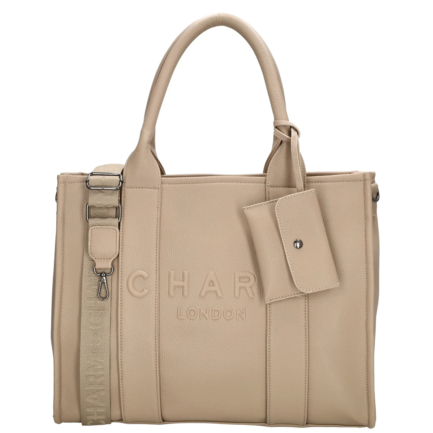 De Charm London Bond Shopper is jouw stijlvolle sidekick voor elke dag. Met een ruim hoofdvak dat veilig afsluit met een rits, biedt deze tas voldoende ruimte voor al je essentials. Dankzij het handige 15.6 inch laptopvak neem je je laptop moeiteloos mee naar werk of studie. De verstelbare en afneembare schouderriem zorgt voor extra draagcomfort, terwijl de interne opbergvakken je helpen georganiseerd te blijven. Gemaakt van stevig imitatieleer, combineert deze shopper functionaliteit met een trendy uitstraling.

Kenmerken:


Geschikt voor 15.6 inch laptops

Ruim hoofdvak met ritssluiting

Intern ritsvak, insteekvak en achtervak voor optimale organisatie

Verstelbare en afneembare schouderriem voor draagcomfort