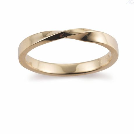 14kt gouden ring met twist maat 61