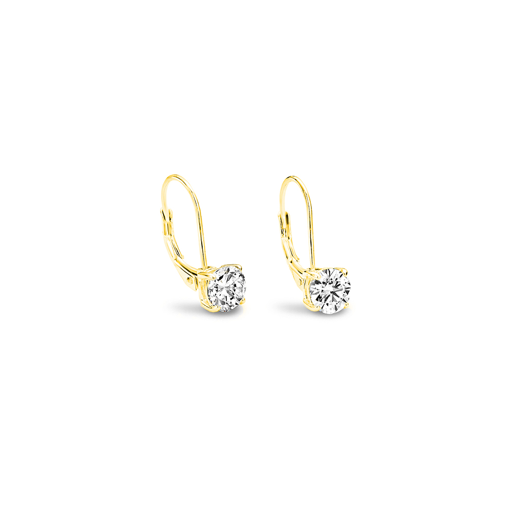 Zilver vergulde oorhangers met zirkonia 