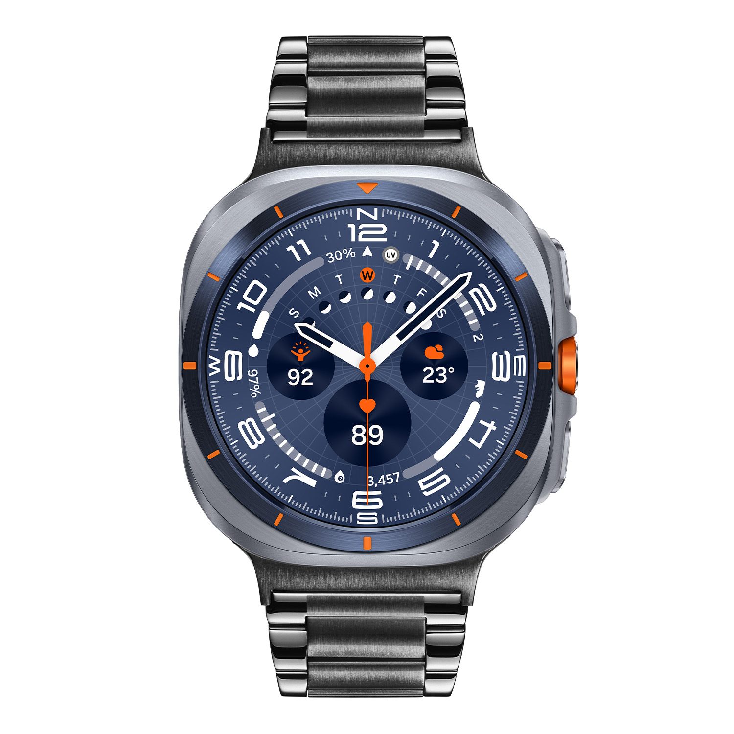 Samsung Galaxy Watch Ultra LTE Blauw Zwart 47mm 
De Galaxy Watch combineert de uitstraling van een luxe horloge met de geavanceerde functies van de SAMSUNG smartwatches. De Galaxy Watch Ultra is de smartwatch met Wear OS van SAMSUNG en heeft genoeg power voor de hele dag dankzij de 3nm-processor. Navigeer nauwkeurig met Dual-Frequency GPS. Houd je hartslag, work-outs en slaap bij met de geavanceerde BioActive Sensor. Galaxy AI gebruikt deze gegevens om waardevolle inzichten over je gezondheid te geven en je welzijn te verbeteren met Energy Score en Wellness Tips. De Galaxy Watch is niet alleen zeer stijlvol, maar ook gebruiksvriendelijk. Nooit meer verdwaald dankzij onze nauwkeurigste gps ooit op een Galaxy Watch. De Galaxy Watch is stof- en spatwaterdicht en 10ATM gecertificeerd. De extra features, zoals het kompas, hartritme sensor, cycles meter, slaapmeter en nog heel veel meer maken de Galaxy Watch Ultra nog completer.

De Galaxy Watch heeft een Always On-display, waardoor je geen knop hoeft in te drukken om de tijd weer te geven. Het Super AMOLED-display kan ingesteld worden op een continue tijdsweergave, zodat dag en nacht te zien is hoe laat het is.

Highlights:
- Geschikt voor Android  
- De Galaxy Watch Ultra heeft een IP68-certificering. Het horloge is 10ATM
- Dankzij de ingebouwde speaker en microfoon, kan er ook gebeld worden met het horloge
- Ontvang alle berichten van je telefoon op je horloge en reageer direct met quick reply&rsquo;s
- Herkent meer dan 90 verschillende activiteiten
- Door de verschillende meters en tellers is het mogelijk om onder andere de hartslag, stappen, snelheid, slaap, luchtdruk, stress, hoogte- en diepte te meten
- D.m.v. de ingebouwde GPS, is het mogelijk om offline te navigeren (zonder dat de telefoon in de buurt is)
- Luister zonder smartphone naar muziek met Spotify premium
- Contactloos betalen met de LTE modellen
- Virtueel voice assistent
- NFC contactloze communicatie
- SOS functie
- 64GB
