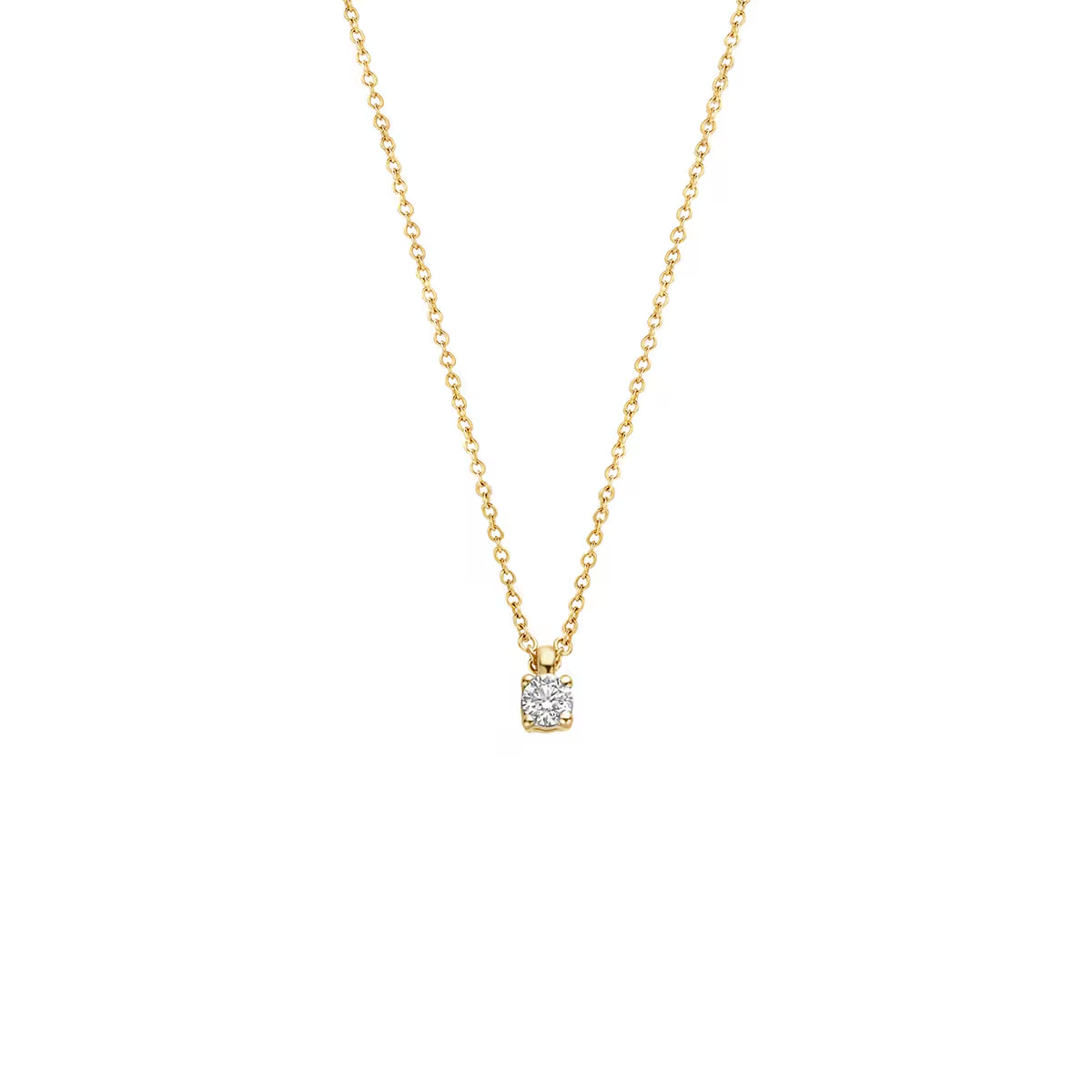gouden Blush collier, 4poot+0.05ct briljant