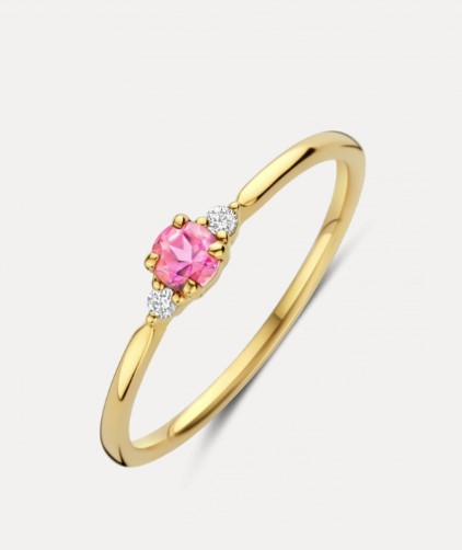 MIA Pink Tourmaline ring.
MIA is een verfijnde ring met 0.03 crt. H/Si briljant geslepen diamanten en een prachtige ronde Pink Tourmaline.