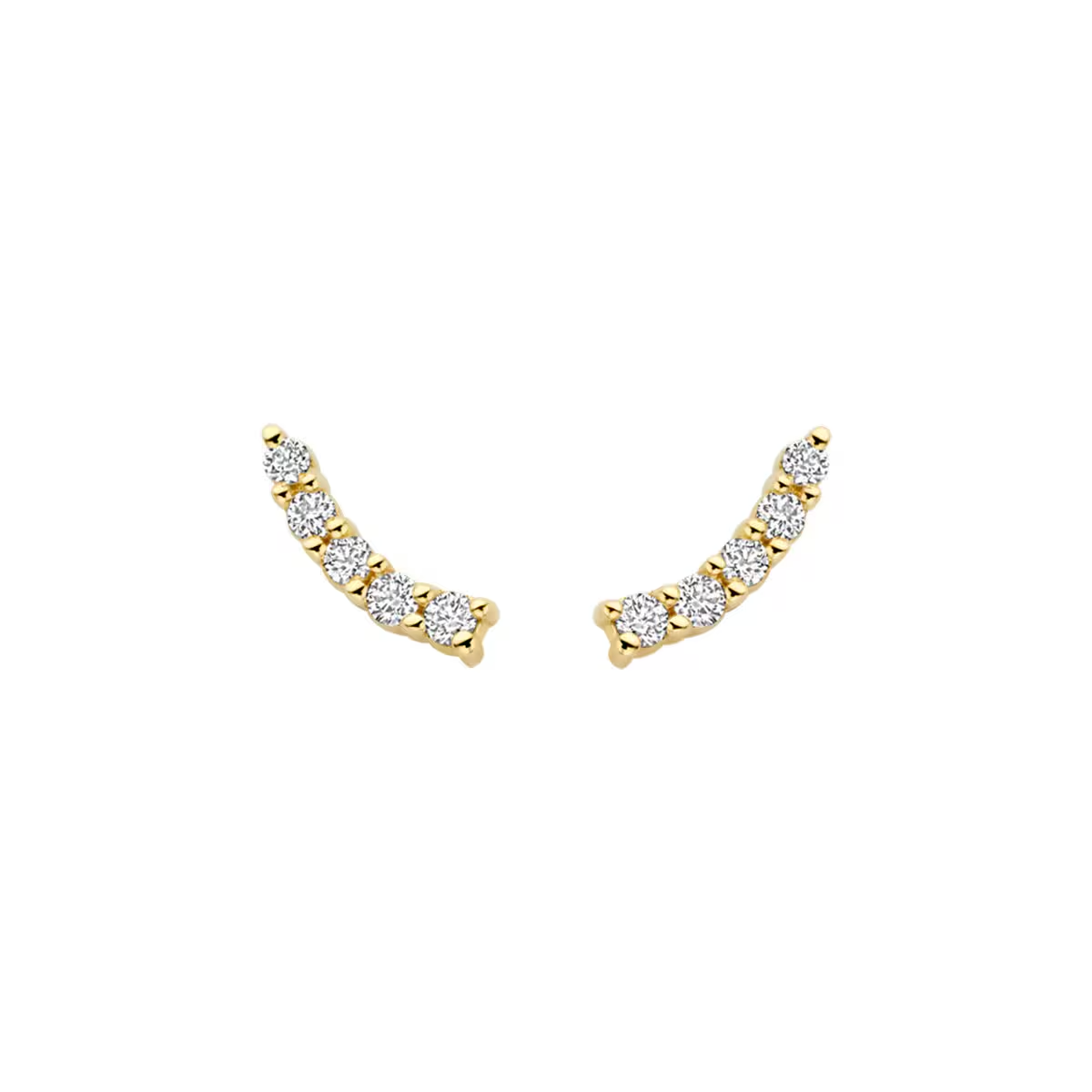 gouden Blush LG oorstekers, ) + 2x0.055ct LG diamant