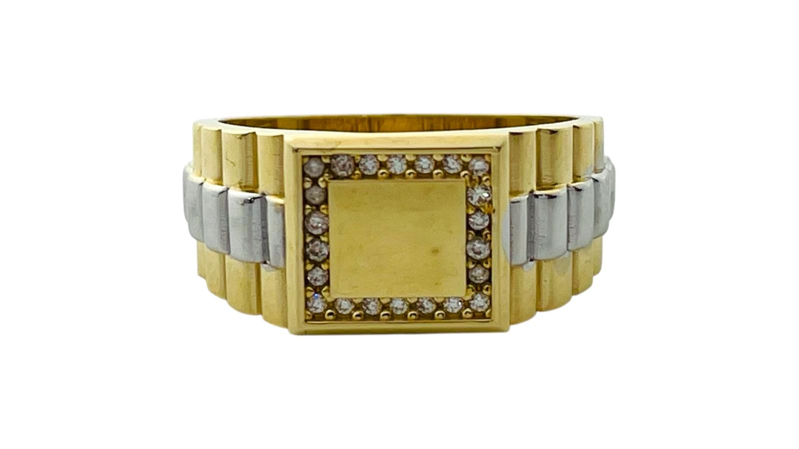 Dit product, de Heren Ring van 14 karaat goud, biedt een elegante uitstraling met zijn goud-zilver kleur. Gemaakt van hoogwaardig goud, zonder specifiek gewicht vermeld. Perfect geschikt voor dagelijks gebruik of speciale gelegenheden. Draag het als een statement-stuk of combineer het met andere ringen voor een gelaagde look.