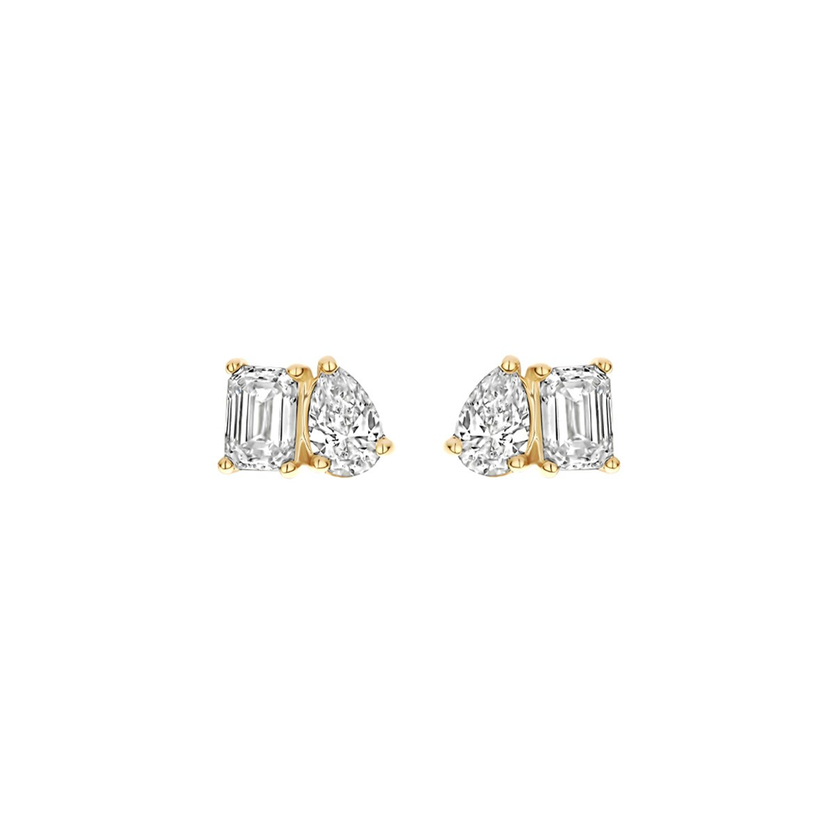 BLUSH GEELGOUDEN OORSTEKER LAB GROWN DIAMOND