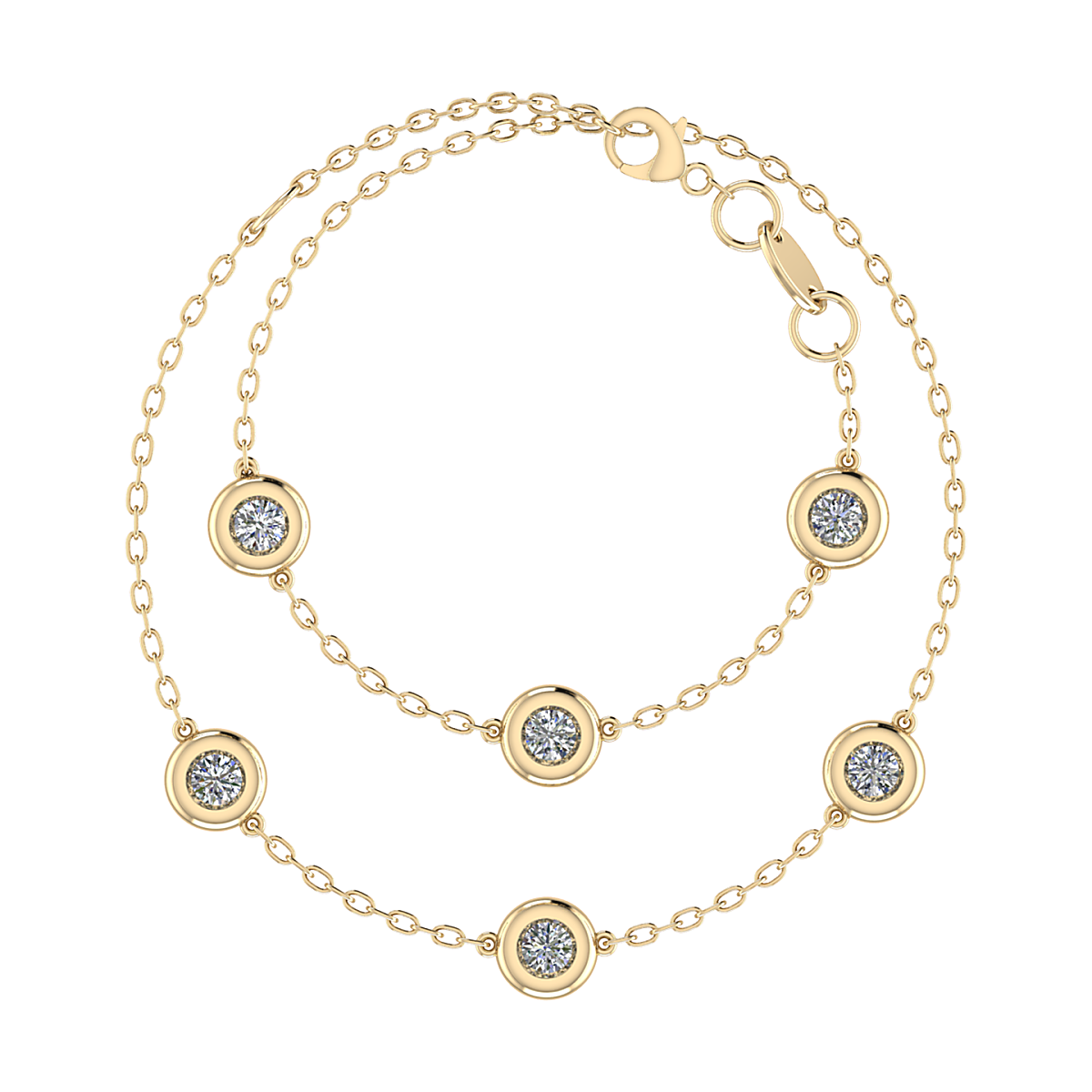 Dit gouden diamanten collier, modelnummer NF12528, is een verfijnde ketting gemaakt van 14-karaat goud en heeft zes briljantgeslepen diamanten met een totaal karaatgewicht van 0,39. De diamanten zijn van de kleur G (Top Wesselton). Perfect te dragen bij speciale gelegenheden of als elegante dagelijkse accessoire, deze ketting straalt luxe uit.