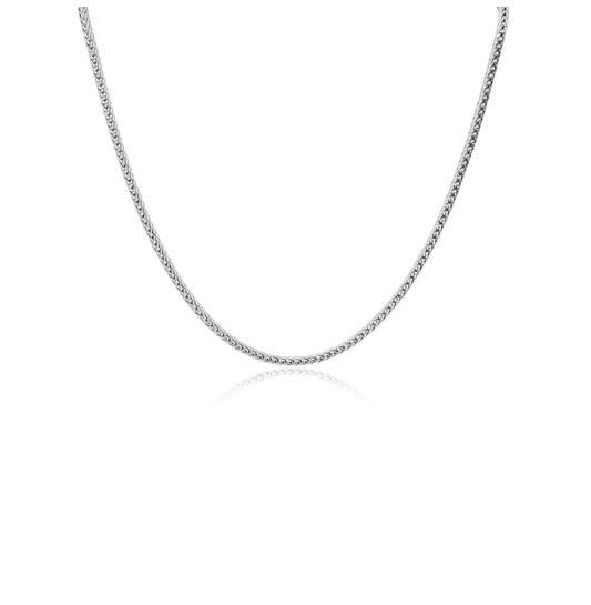 zilveren collier, vierkant vossestaart 4mm 45cm