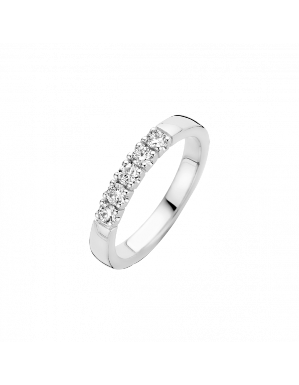 witgouden memoirering, 5x0.03ct mt55
