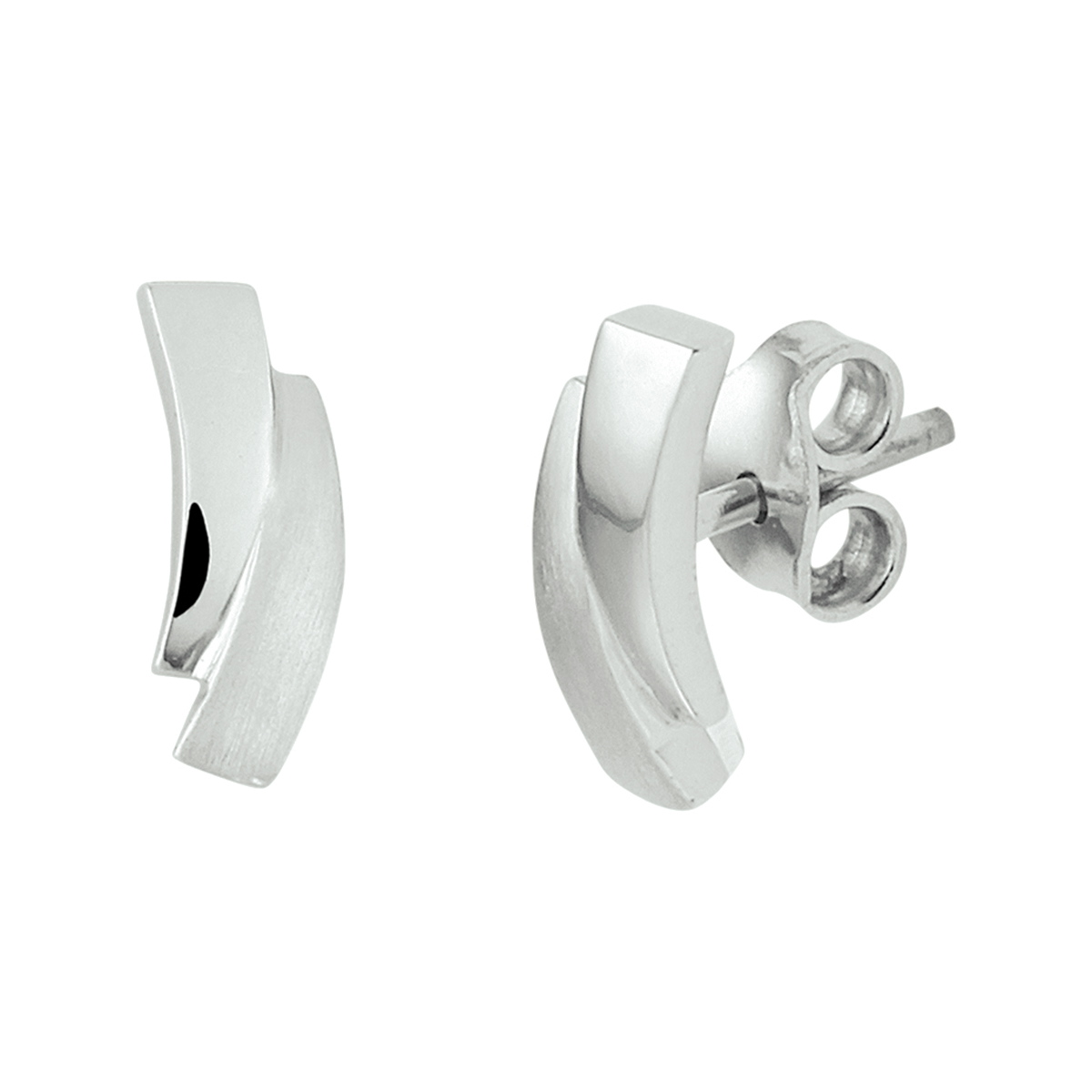 Gerhodineerd zilveren oorknoppen met een poli/matte afwerking. De oorknoppen hebben een afmeting van 11.2x4.2mm. Info: Gerhodineerd zilver is door de rhodiumlaag beter bestand tegen verkleuren en krassen.