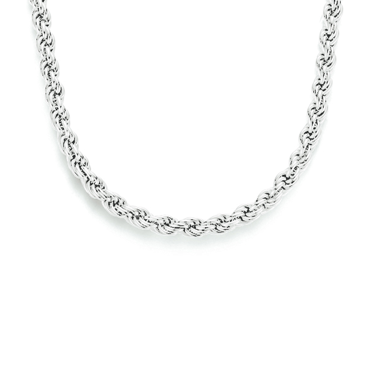 Gerhodineerd 925 zilveren koord lengte artikel met een schakelbreedte van 2.5mm. Het lengte artikel heeft een stevige karabijn sluiting.