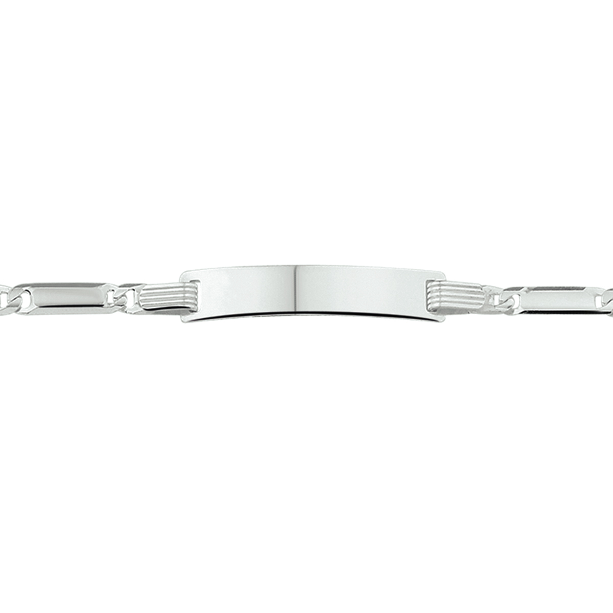 graveerarmband anker plaat 5,0 mm 14-16 cm zilver gerhodineerd