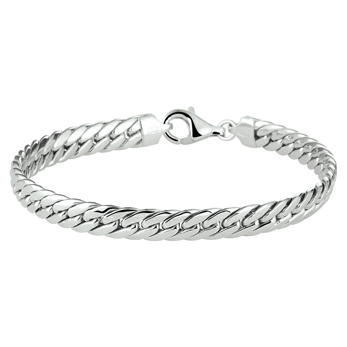 Stijlvolle gerhodineerd zilveren armband met een gourmet schakel. De armband heeft een schakelbreedte van 6mm en een draaglengte van 19cm. Uitgevoerd met een stevige karabijn sluiting. Info: Gerhodineerd zilver is door de rhodiumlaag beter bestand tegen verkleuren en krassen.