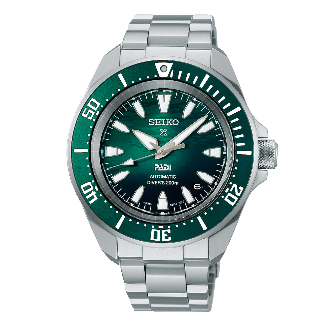 Dit is een herenhorloge van het merk Seiko. Het is een analoog horloge gemaakt van staal. De diameter van de kast is 41.7 mm en de kast is 12.25 mm dik.
De verdere specificaties van het horloge zijn als volgt:
Kastvorm: rond
Kastkleur: zilverkleurig
Kastmateriaal: staal
Bandbreedte: 18 mm
Bandlengte: 261.7 mm
Sluiting: vouwsluiting met veiligheidsklepje en drukker
Wijzerplaatkleur: groen
Glassoort: hardlex mineraal glas
Waterdichtheid: 20 ATM
Techniek: automaat