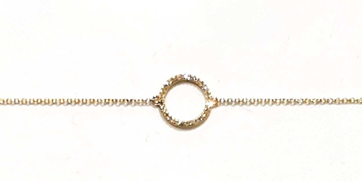Armband met kleine cirkel, briljant rondom