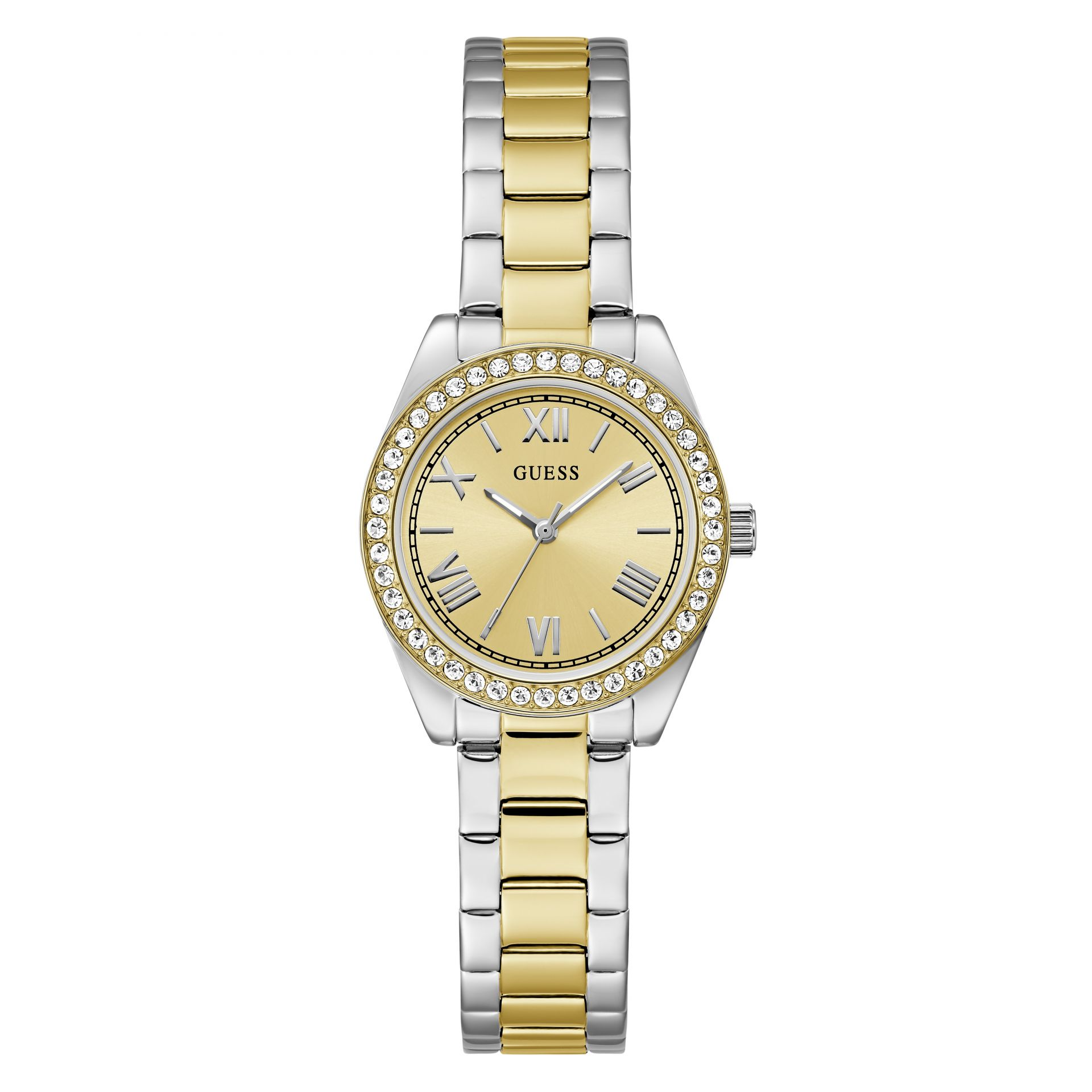 . Het is voor fashionista's en vrouwen met een flinke dosis pit en lef, die houden van glitter en glamour. Dit Guess horloge GW0841L2 is afkomstig uit de Mini Luna lijn. Het bestaat uit een stalen kast en band, en is bovendien analoog afleesbaar en heeft een kwartsgangwerk. Maak de trendsetter in jezelf wakker en durf te stralen met Guess!