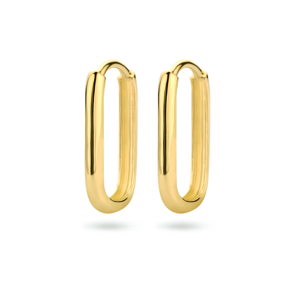 9k Geel kleurig&nbsp;klapoorringen. De klapoorringen hebben een afmeting van 16x2mm.