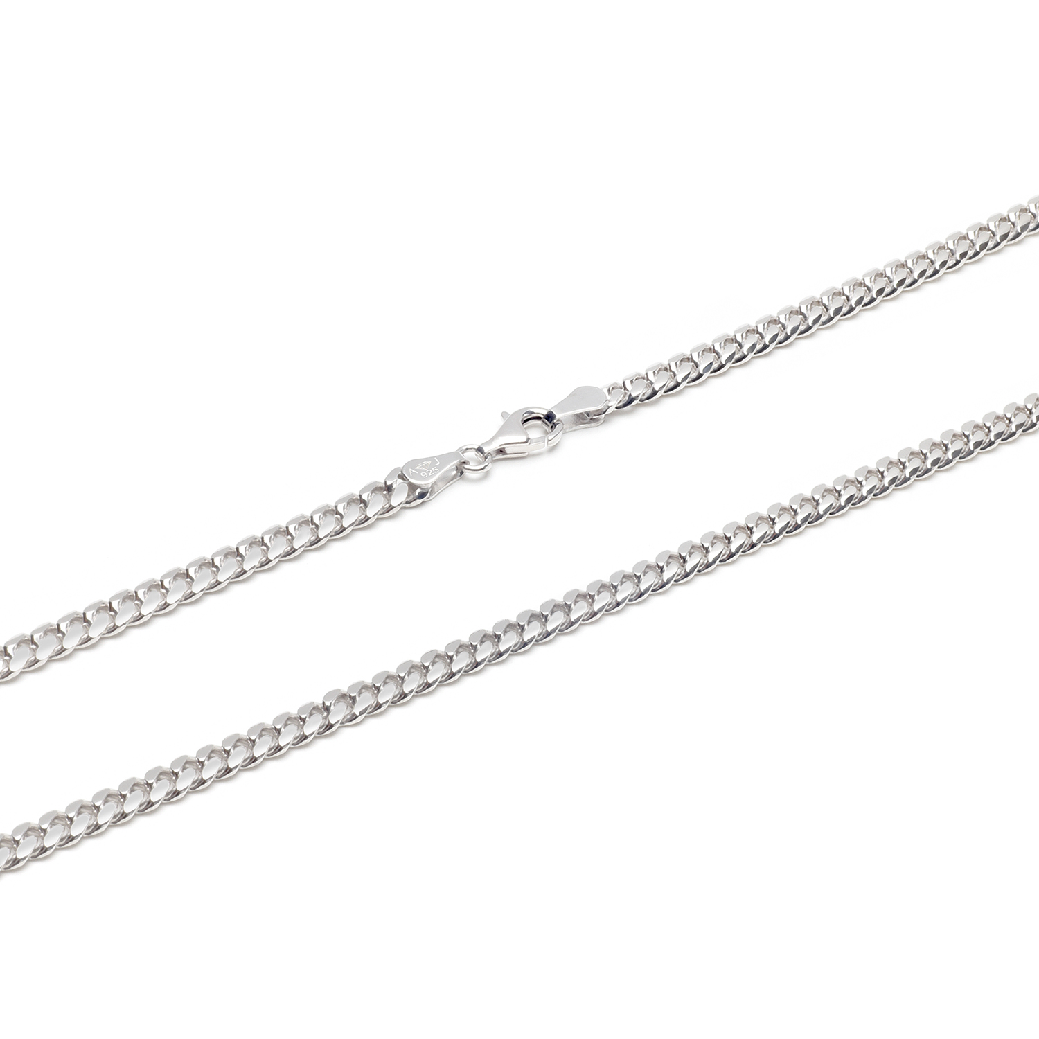 Dit zilveren Gourmetcollier  wordt met de hand gemaakt en is gebold , hoogglans gepolijst , gediamanteerd en gerhodineerd , waardoor hij niet snel verkleurt. Het collier is niet plat, maar gebold . Handwerk van hoge kwaliteit.