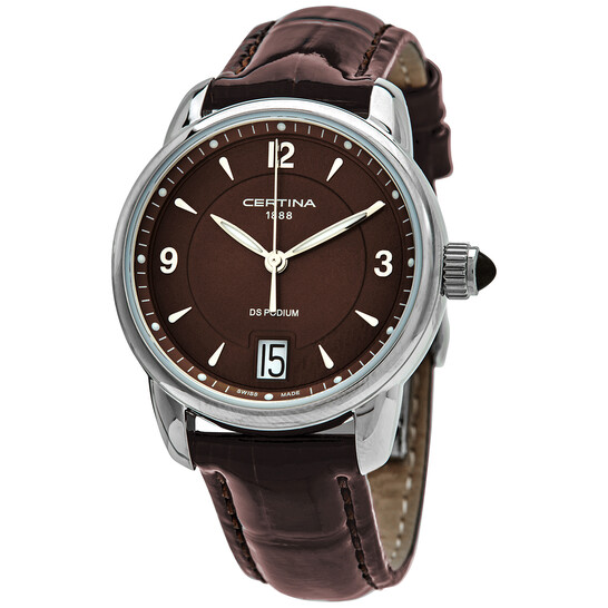 Serie: DS podium

Artikelnr.: C0252101629700

Diameter: 32.5mm

Dikte: 8.8mm

Materiaal kast: roestvrijstaal

Materiaal band: leer

Kleur kast: zilver

Kleur band: bruin

Kleur wijzerplaat bruin

Uurwerk: quartz

Glas: saffier

Waterdichtheid: 10ATM

Garantie: 2 jaar op het uurwerk
