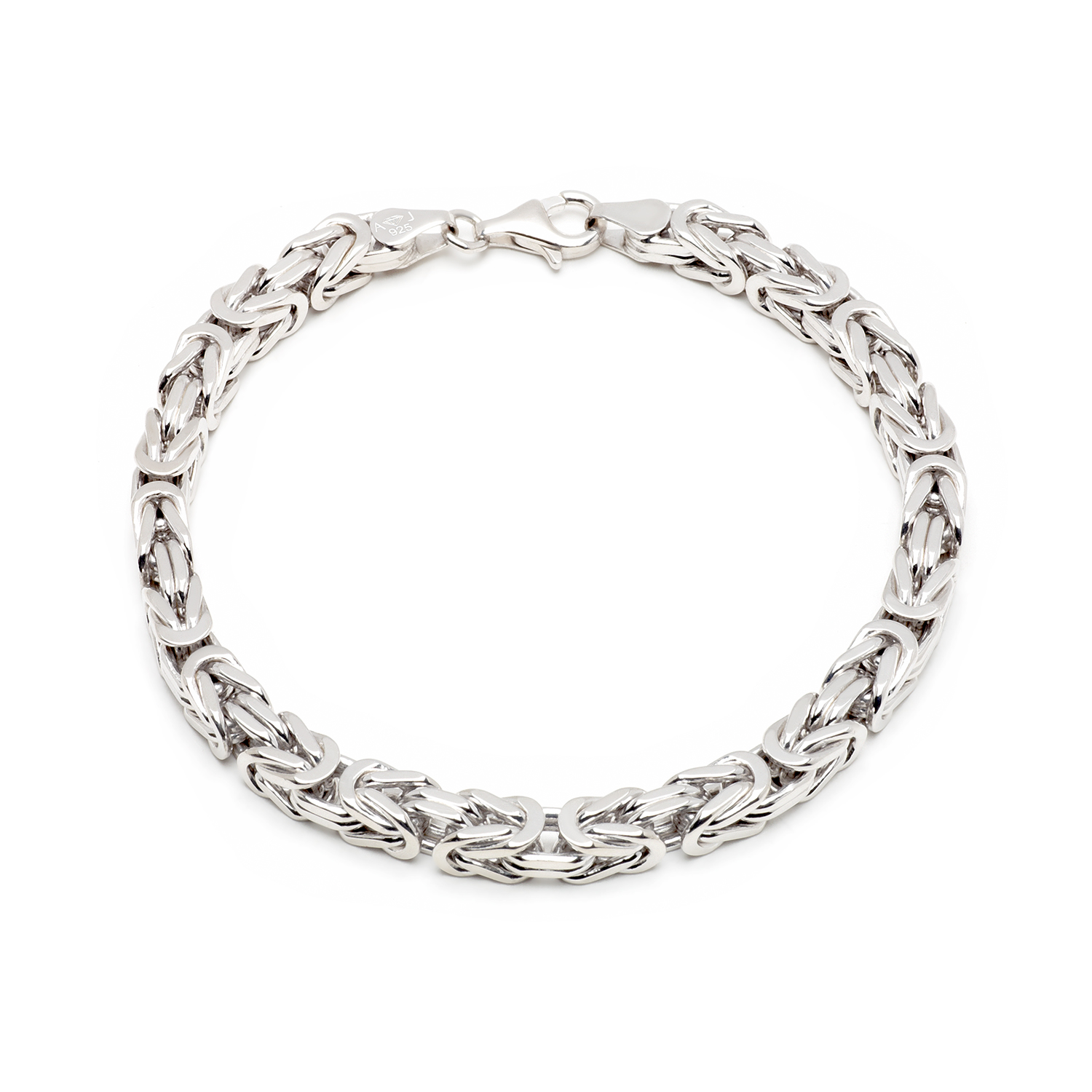 Prachtige koningsarmband van 925 sterlingzilver.De zilveren armband is handgemaakt en gerhodineerd tegen het verkleuren.