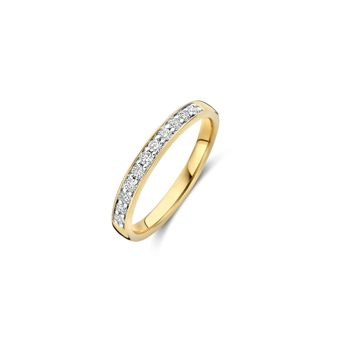Blush Lab; 14k geelgouden ring lab diamant 0.28crt in railzetting