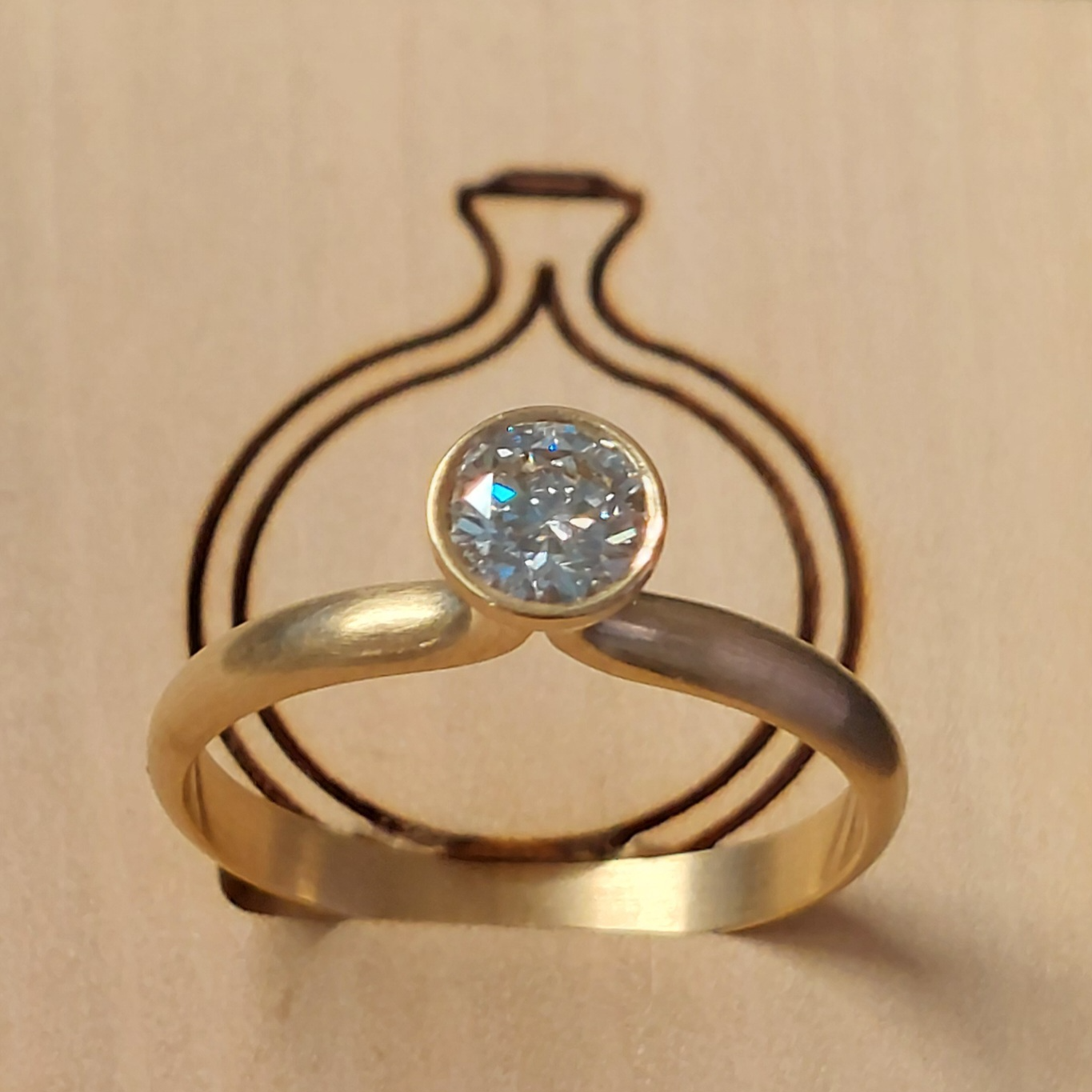 18kt gouden ring met Lab Grown Diamant 0.50ct