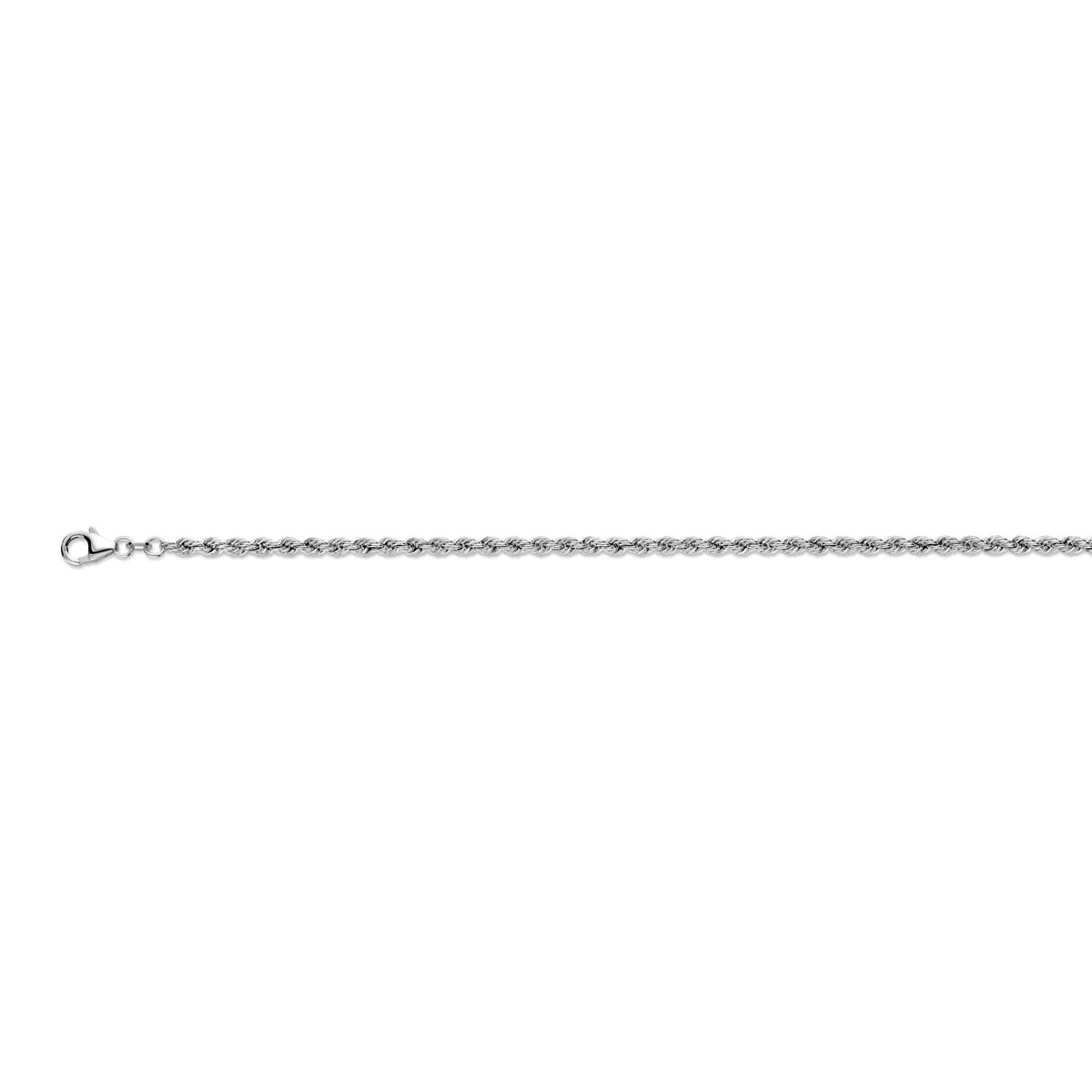 Zilveren gerhodineerde koordarmband 3mm 21cm