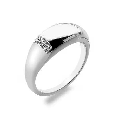 Zilveren ring 'Belle' bezet met drie diamantjes, Hot Diamonds in luxe geschenkverpakking. Mooie strakke gladde ring, 7 mm breed.

