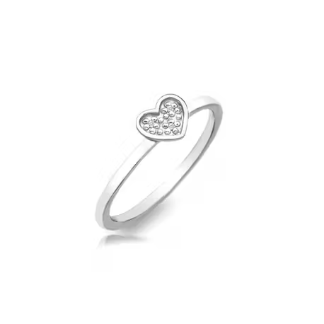 Zilveren ring 'stargazer heart' bezet met 3 diamantjes, Hot Diamonds in geschenkverpakking.

