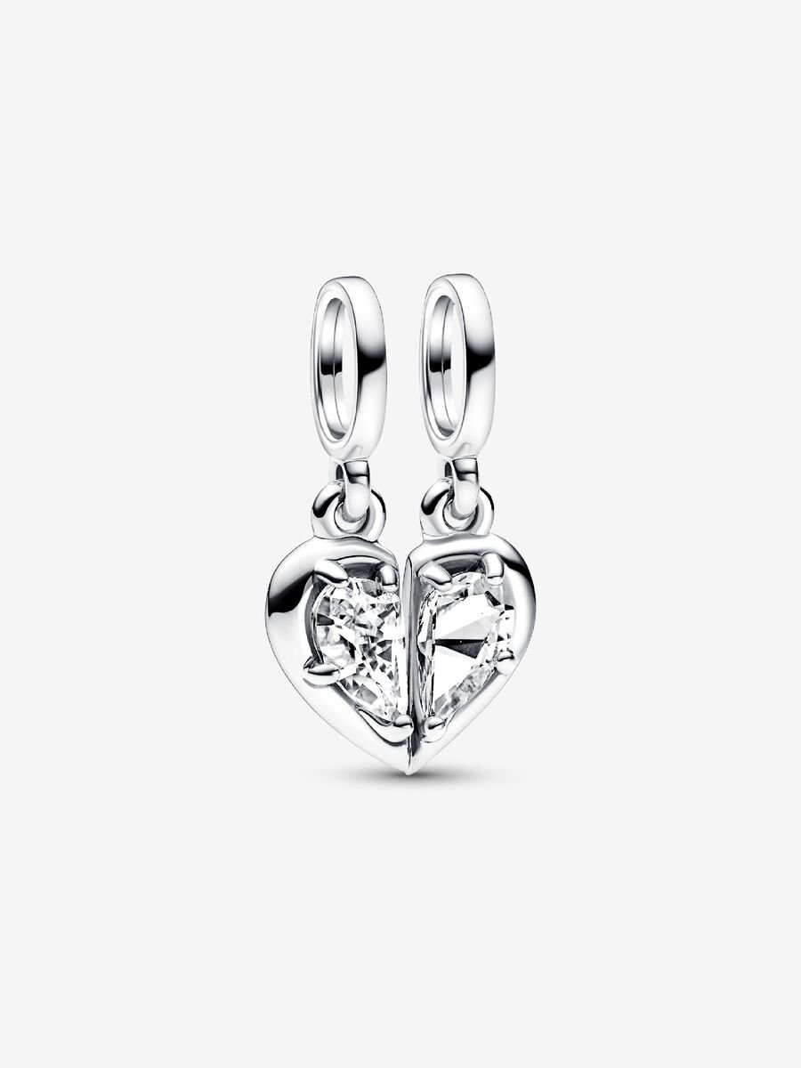 De Heart sterling zilveren splitbare hanger met heldere cubic zirconia is een prachtige bedel (modelnummer 792643C01). Gemaakt van 925 zilver.