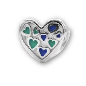 Piccolo Bedel Hart Met Hartjes Blauw