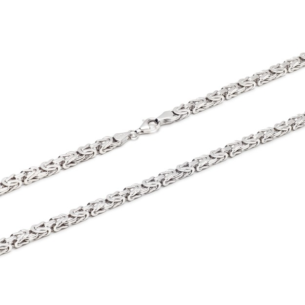 Zilver Gerhodineerd Koningsschakel Collier 4 mm 60cm 